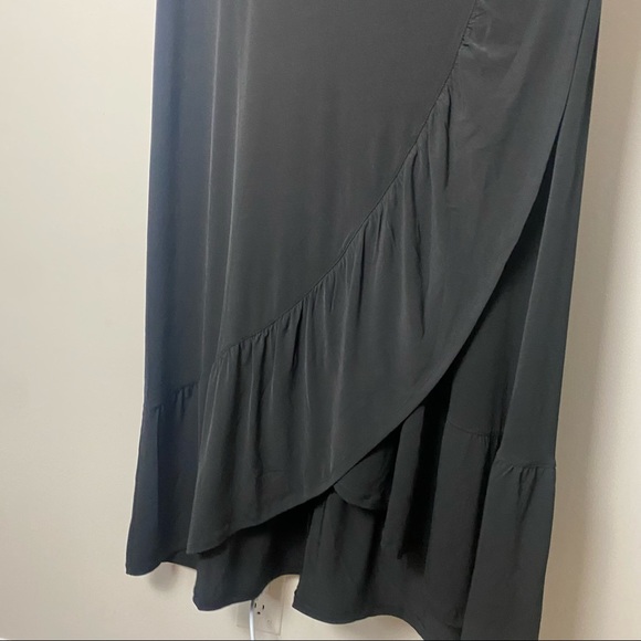 NWT Lane Bryant Soft Stretch Jersey Knit Faux Wrap Midi Dress Black size 2X - Picture 7 of 13